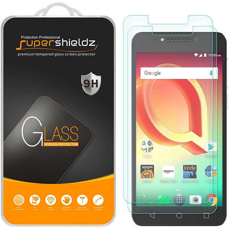 2 Pack Supershieldz Designed For Alcatel A50 Tempered Glass Screen Protector Anti Scratch Bubble Free