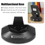 Wireless Mouse 2 4Ghz Rechargeable Optical Gaming Ergonomic Mice W Charging Dock Stand 3 Port Usb Hub For Laptop Pc Windowsblack 1