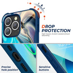 Maxcury Case For Iphone 13 Pro Max Shockproof Marble Phone Cover Drop Protection Guard Series Hard Back With Soft Rubber Protective Cases For Iphone 13 Pro Max 6 7 Inch 2021 Released Blue