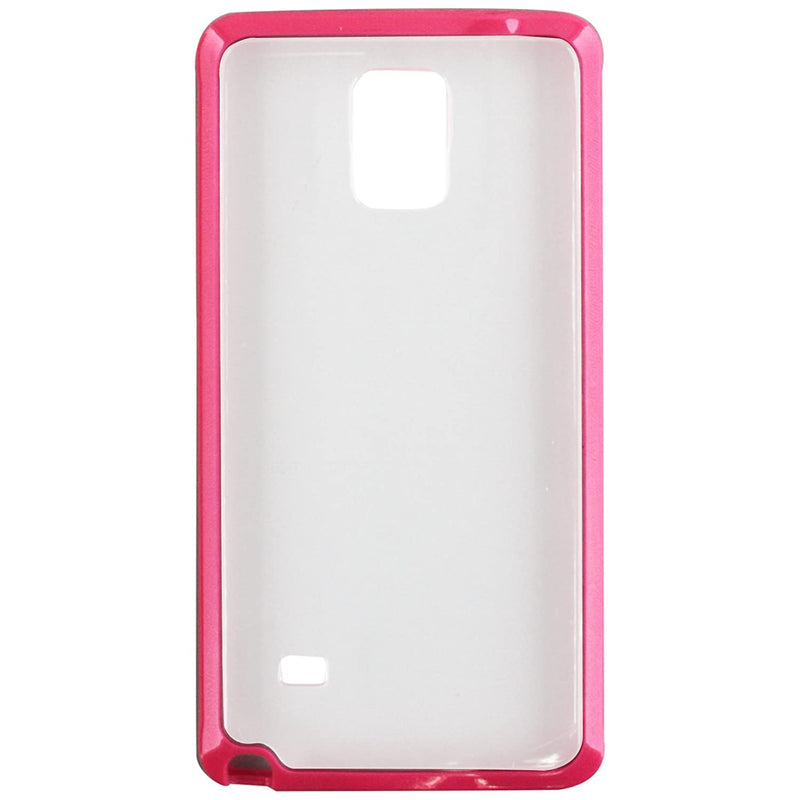 Mybat Samsung Galaxy Note 4 Glassy Transparent Clear Solid Hot Pink Gummy Cover Packaging Transparent Pink