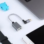 Right Angle Micro Usb Otg Adapter Cablecreation Braided Micro Usb To Usb On The Go Adapter Compatible With Flash Drive Mouse Keyboard Game Controller Aluminum Space Gray