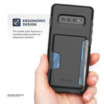 Encased Galaxy S10 Plus Wallet Case With Protective Card Holder Slot Samsung S10 Black