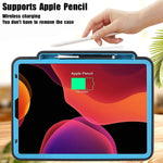Ipad Pro 11 Case 2020 2018 With Pencil Holder Kickstand Shockproof Heavy Duty Rubber High Impact Resistant Rugged Hybrid Three Layer Armor Case For Ipad Pro 11 Inch 2020 2018 Black Blue