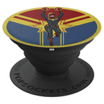 Marvel Captain Marvel Action Pose Logo Grip And Stand For Phones And Tablets