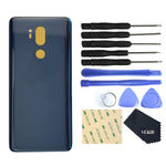 Glass Back Battery Door Replacement With Pre Cut Adehesive For Lg G7 Thinq G7 G710Em G710Pm G710Vmp G710Ulm G710Emw G710Eaw G710Awm New Moroccan Blue