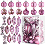 Christmas Ball Ornaments Set With Different Contrast Colors