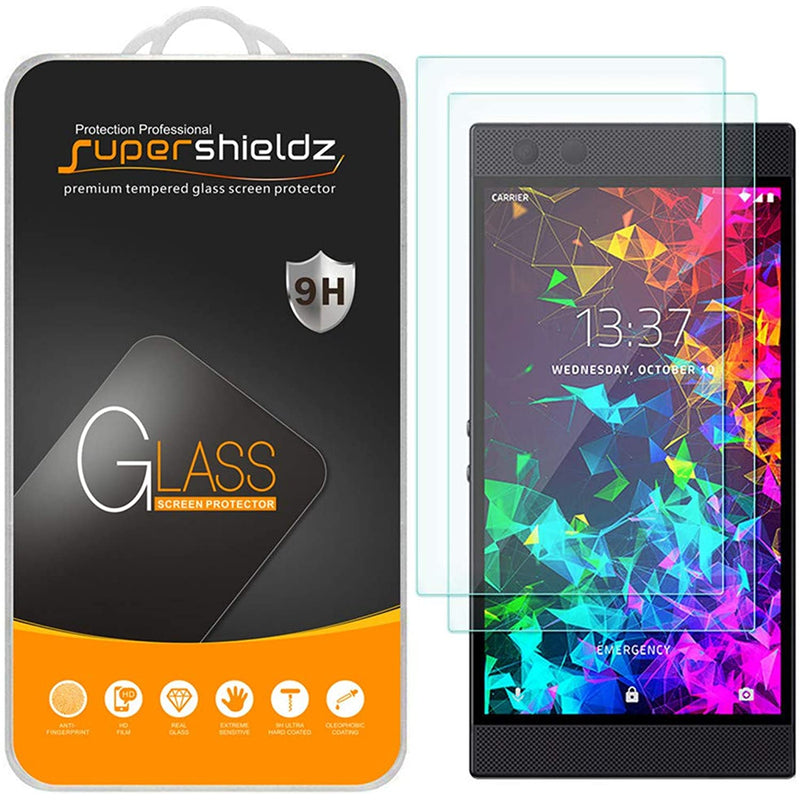 2 Pack Supershieldz Designed For Razer Phone 2 Tempered Glass Screen Protector Anti Scratch Bubble Free