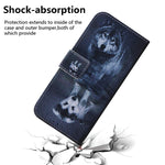 Galaxy A11 Case Full Stylish Advanced Colorful Painted Wallet Case Credit Cards Slot With Stand For Pu Leather Shockproof Flip Magnetic Case For Samsung Galaxy A11 M11 Wolf Dog Tx Ch