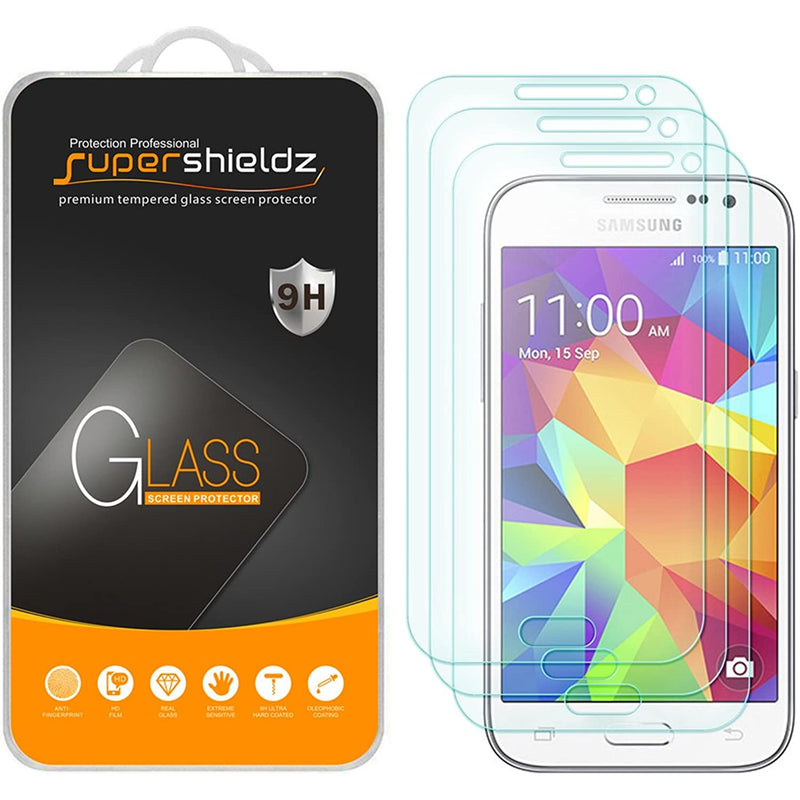 3 Pack Supershieldz Designed For Samsung Galaxy Core Prime Tempered Glass Screen Protector Anti Scratch Bubble Free