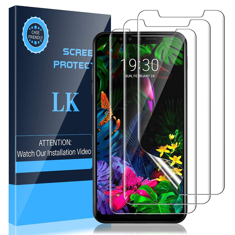 LK [3 Pack] Screen Protector for LG G8 Thinq, [Flexible Film] HD Clear, Bubble Free, Case Friendly