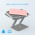 Lention L5 Adjustable Height With Multiply Angle Laptop Notebook Stand With Adjustable Riser Compatible With Macbook Pro Air Surface Laptop And More Space Gray