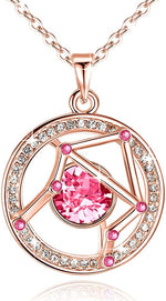Womens Premium Crystal Horoscope Pendant Necklace