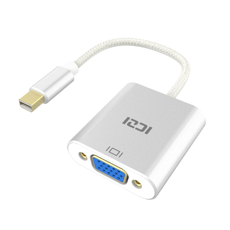 Iczi Mini Dp To Vga Mini Displayport To Vga Adapter Cable Converter Aluminum Body Support 1080P For Macbook Chromebook Pixel Surface Pro And More