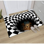 3D Checkered Illusion Clown Doormat