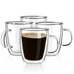 Double Wall Clear Glass Coffee Cups With Handle
