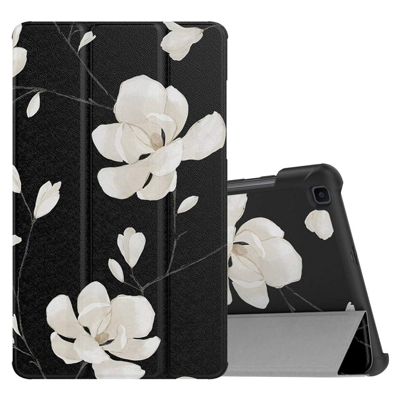 MoKo Case Fit Samsung Galaxy Tab A 8.0 T290/T295 2019 Without S Pen Model, Ultra Lightweight Slim-Shell Stand Folio Cover Case for Galaxy Tab A 8.0 2019 Release Tablet - Black & White Magnolia