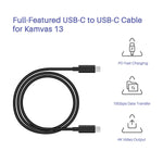Full Featured Usb C To Usb C Cable Type C Cable For Kamvas 13 Drawing Monitor Support Usb 3 1 Gen 2 Dp Signal 1M 1Pcs
