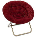 Cozy Faux Fur Saucer Chair For Bedroom