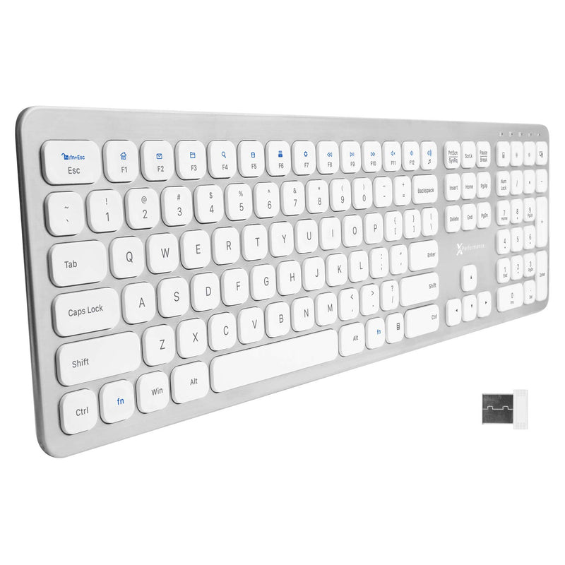 Slim 2 4G Usb Wireless Keyboard For Laptop Or Computer Designed For Windows 110 Key Layout With Numeric Keypad And 17 Shortcut Keys Rechargeable Pc Keyboard Wireless Aluminum