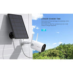 Wireless Outdoor Security Camera Wifi Solar Rechargeable Battery Power Ip Surveillance Home Cameras 1080P Human Motion Detection Night Vision 2 Way Audio 4Dbi Antenna Ip65 Waterproof Cloud Sd