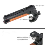 Niceyrig Camera Wooden Handle For Arri Standard With 15Mm Rod Clamp Cold Shoe And 1 4A A 3 8A A Arri Mounting Hole 348