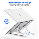 Omoton Laptop Stand Adjustable Aluminum Laptop Tablet Stand Foldable Portable Desktop Holder Compatible With All Laptops Up To 14 Inch