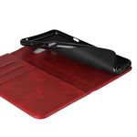Cavor Lg V40 Thinq Case Leather Wallet Case Cover Card Slot Built In Magnet Shockproof Protective Flip Case For Lg V40 Thinq Red