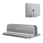 Vertical Laptop Stand Adjustable Size Omoton Desktop Aluminum Macbook Stand With Adjustable Dock Size Fits All Macbook Surface Chromebook And Gaming Laptops Up To 17 3 Inch Gray