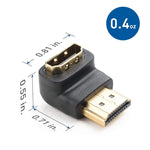 Cable Matters 2 Pack Right Angle Hdmi Adapter 90 Degree Hdmi Right Angle With 4K And Hdr Support