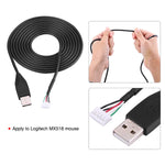 Serounder 2M Usb Mouse Line Wire Cable Replacement Repair Accessory For Logitech Mx518 Game Mouse