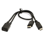 Cy Micro Usb Female To Usb 3 1 Usb C Type C Micro Usb Male Splitter Charged Extension Cable