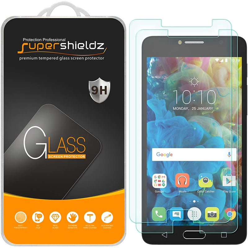 2 Pack Supershieldz Designed For Alcatel Pop 4S Tempered Glass Screen Protector Anti Scratch Bubble Free