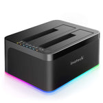 Inateck Rgb Sata To Usb 3 0 Hard Drive Docking Station With Offline Clone For 2 5 And 3 5 Inch Hdds And Ssds Uasp Supported Black Sa02003