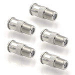 Vce 5 Pack F Type Rg6 Male To Female Quick Coax Coaxial Cable Connector Adapter