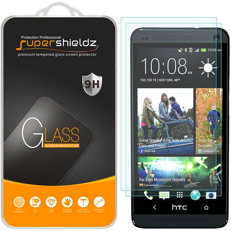 2 Pack Supershieldz Designed For Htc One M7 Tempered Glass Screen Protector Anti Scratch Bubble Free