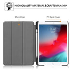 Dteck New Ipad 10 2 Case 2019 Ipad 7Th Generation Case With Pencil Holder Strong Protection Ultra Slim Shockproof Hard Back Trifold Stand Smart Cover Auto Sleep Wake Rose