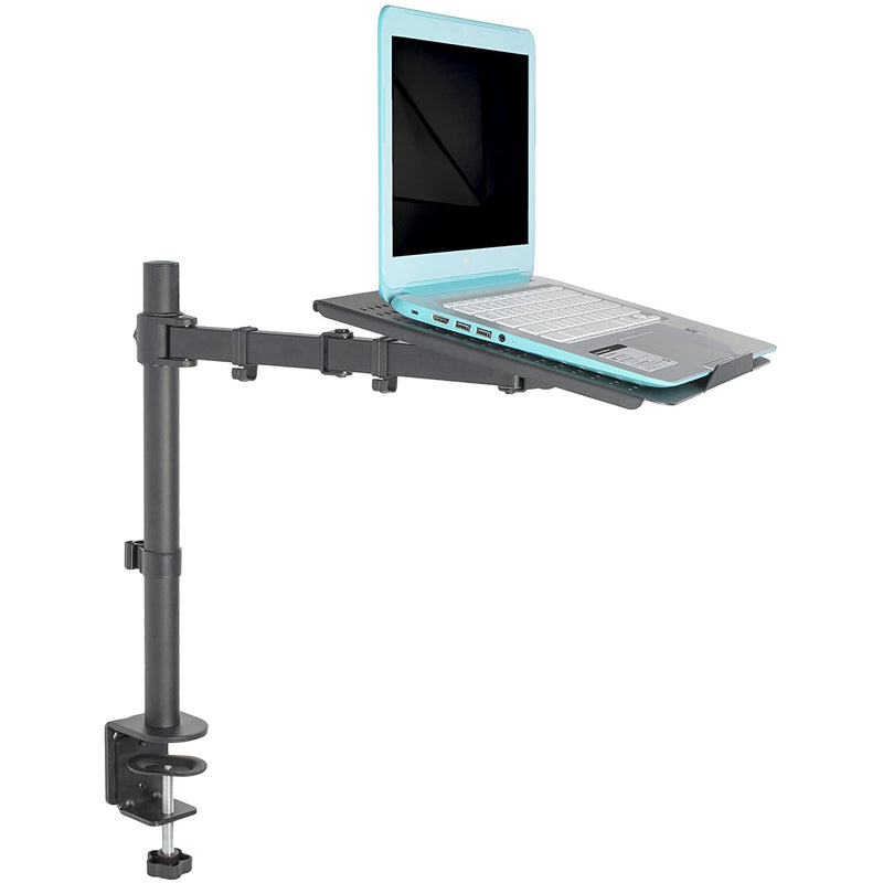 Vivo Single Laptop Notebook Desk Mount Stand Fully Adjustable Extension With C Clamp Stand V001L