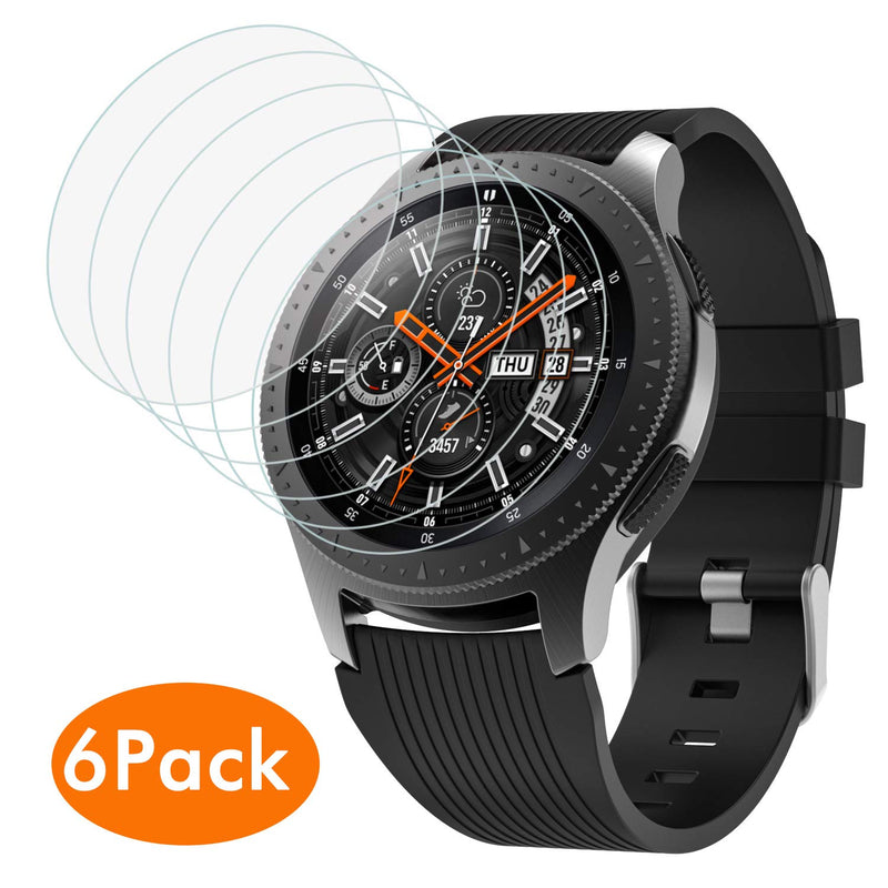 Moko 6 Pack Screen Protector Compatible With Samsung Galaxy Watch 46Mm Gear S3 Hd Clear Anti Bubble Tempered Glass Screen Protector Anti Scratch For Galaxy Watch 46Mm Gear S3