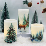 Real Wax Electric Led Pillar Candles For Xmas Decoration