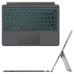 Type Cover For Microsoft Surface Go 2 2020 Surface Go 2018 7 Color Backlit Ultra Slim Portable Wireless Bluetooth Keyboard With Trackpad Rechargeable Battery And Charging Cable Gray