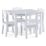 Kids Wood Table With 4 Chairs Set