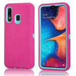 FastSun Samsung Galaxy A20/A30/A50 Defender Case, Protective Defender Shockproof Hybrid Case Dual Layer Design Hard Cover for Samsung Galaxy A20/Galaxy A30/Galaxy A50 (Pink-Teal)