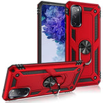 Compatible With Google Pixel 4A 4G Case With Ring Stand Magnetic Car Mount 360 Degree Grip Holder Kickstand Military Grade Shockproof Bumper Drop Tested Protective Silicone Armor Cover Red