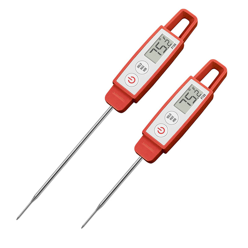 Pt09 Dual Pack 4 5 And 3 Commercial Grade Digital Instant Read Meat Thermometer For Kitchen Food Cooking Grill Bbq Smoker Candy Home Brewing And Oil Deep Frying