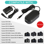 Camera Ac Adapter Ack E6 Fully Decoded Power Charger Kit For Canon Eos 5Ds 5Ds R 5D Mark Ii 5D Mark Iii 5D Mark Iv 6D 60D 60Da 7D 70D 7D Mark Ii 80D Dslr Cameras
