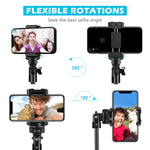 Selfie Stick Tripod 51 Extendable Tripod Stand With Bluetooth Remote For Iphone Android Phone Heavy Duty Aluminum Lightweight