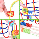 Wooden Toys Beads Maze Roller Coaster Educational Toys For S Baby Around Circle Bead L Improvement Wood Toys Birthday Gift For Boys Girls