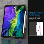 Case For Ipad Pro 11 Inch 2020 2Nd Generation With Pencil Holder Support Apple Pencil Wireless Charging 7 Magnetic Stand Angles Shockproof Rugged Protective Cover Auto Wake Sleep Black