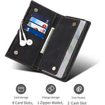 Pixel 7 Pro Case Wallet With 8 Card Slots Kickstand Wrist Strap