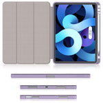 Ipad Air 4 Case 10 9 Inch 2020 With Pencil Holder Full Body Protection Apple Pencil Charging Soft Tpu Back Cover For 2020 New Ipad Air 4Th Generation Violet